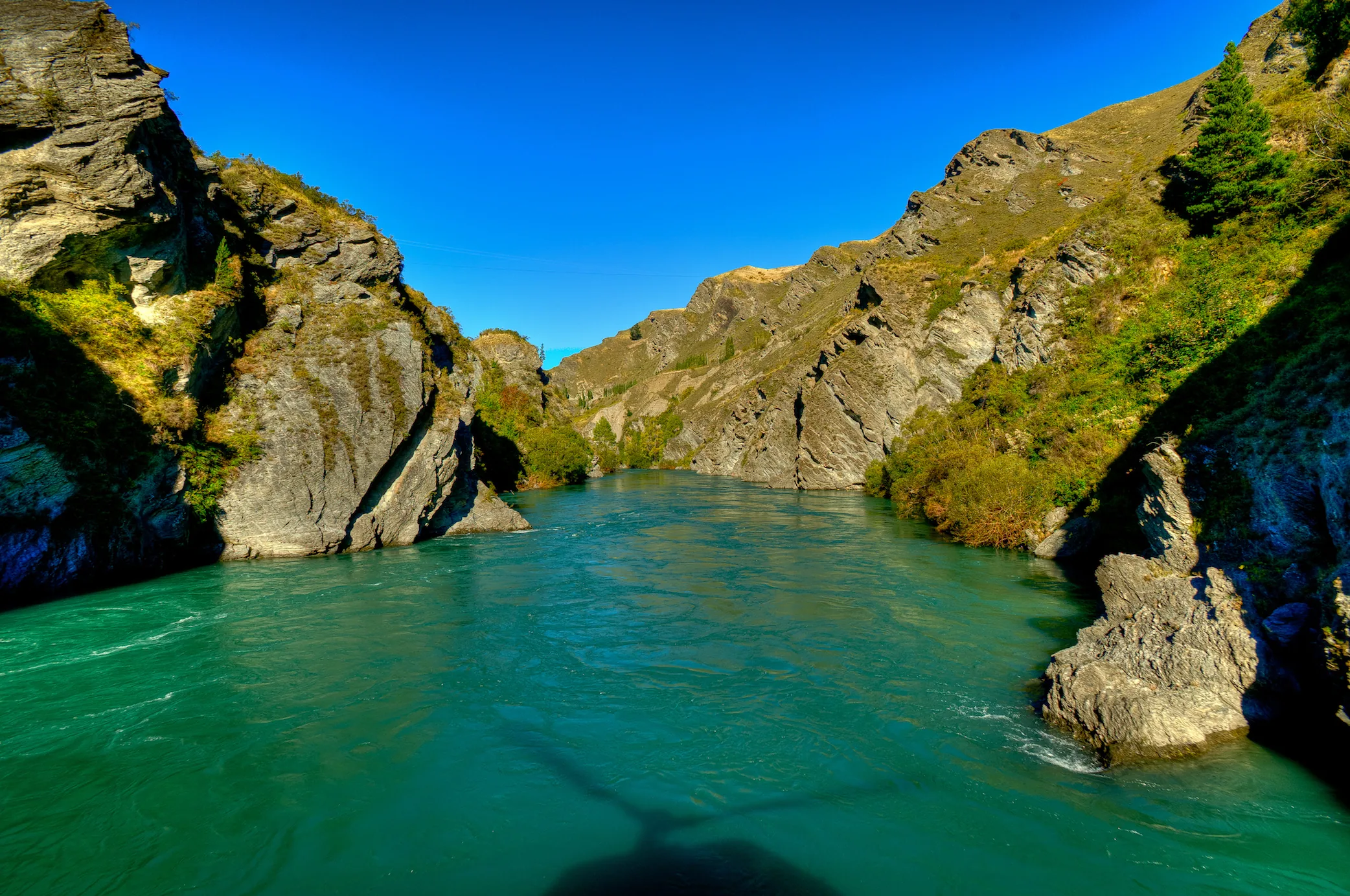 The Kawarau River near Queenstown — the same Otago canyon country where Shotover Jet operates