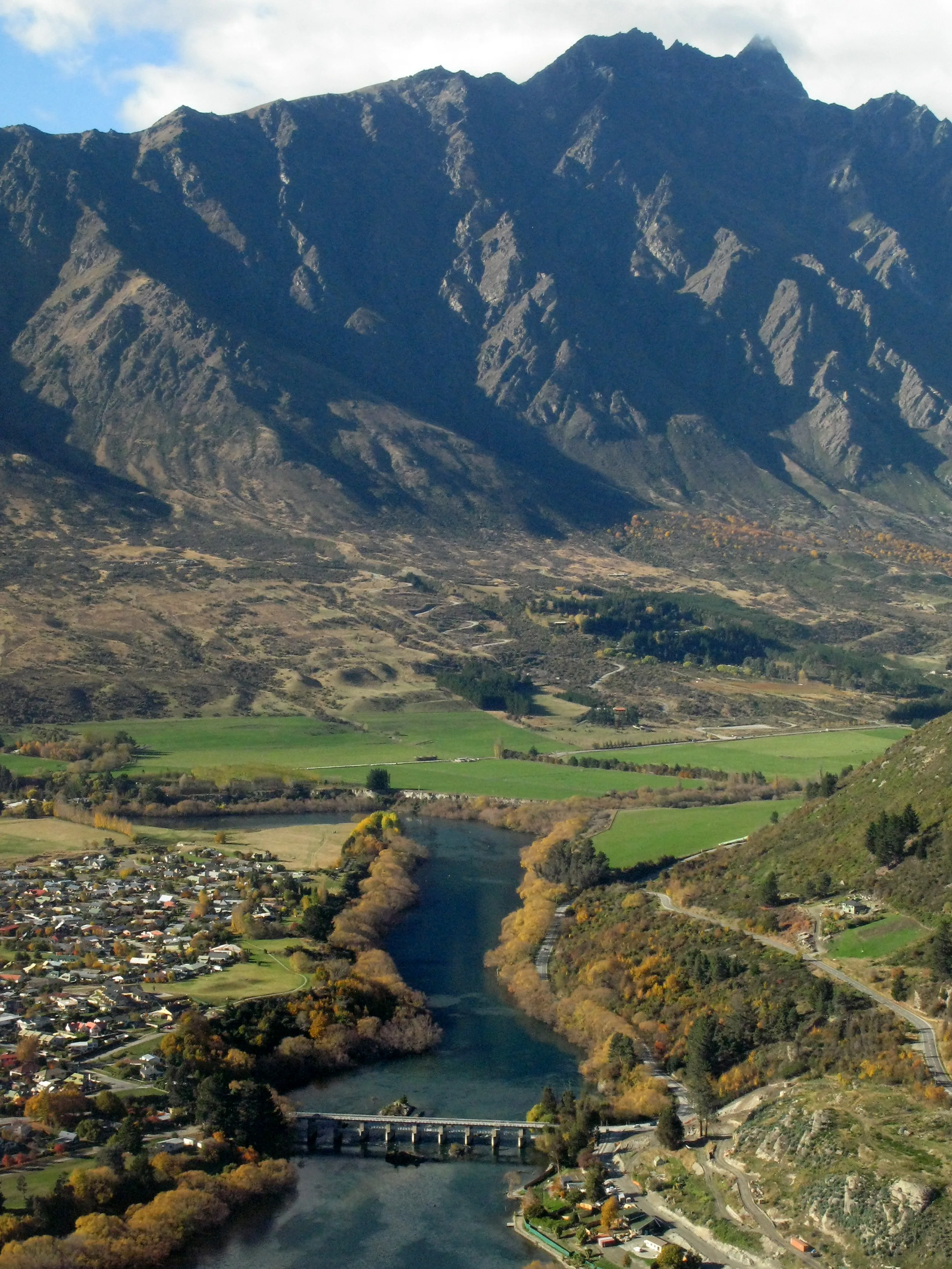 Classic South Island New Zealand landscape with lakes, alpine peaks and big open sky
